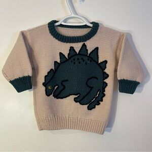 Child's Hand-Knitted Stegosaurus Dinosaur Shirt / Sweater 4T/5T